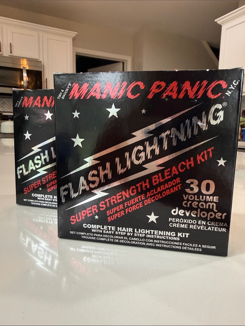 2 MANIC PANIC Flash Lightning Super Strength Bleach Kit - NIB